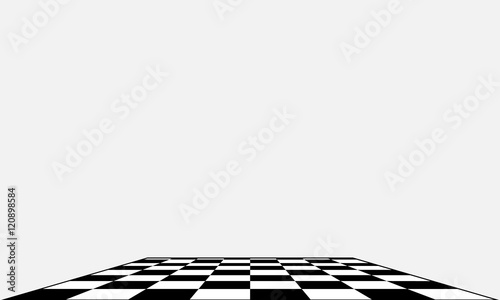 Black and white chess board in different perspective.