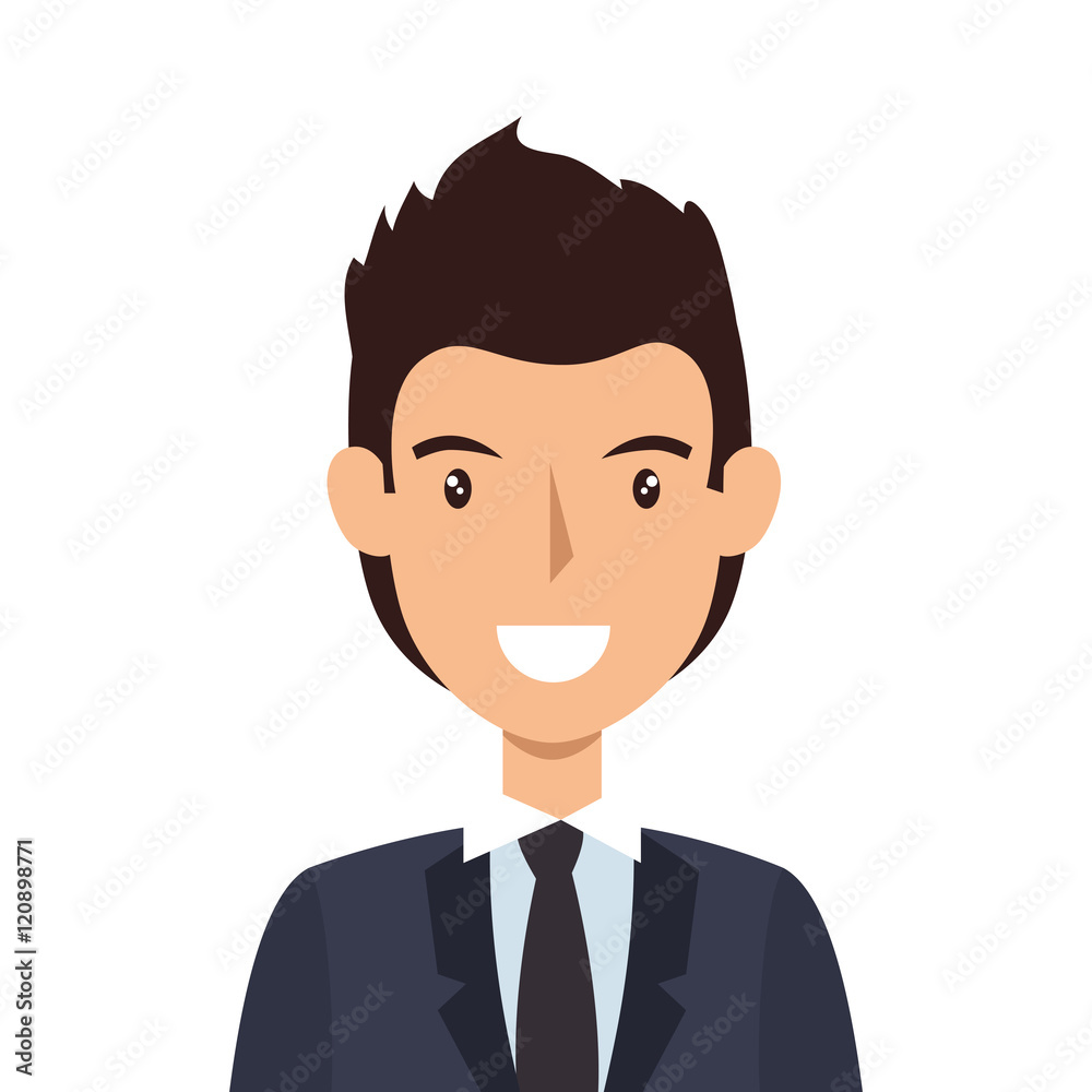 avatar man face smiling cartoon. wearing suit and tie. vector illustration avatar man face smiling cartoon. wearing suit and tie. vector illustration