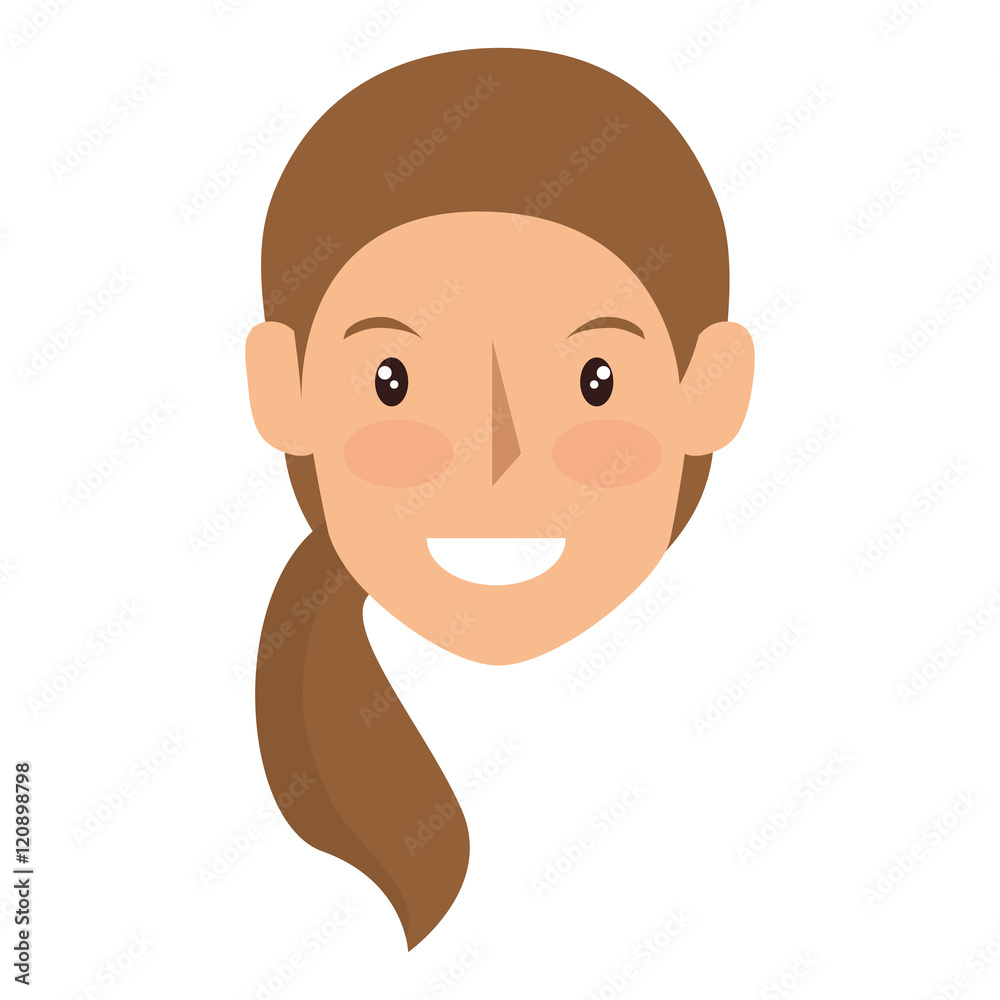 avatar woman face smiling cartoon. female person. vector illustration