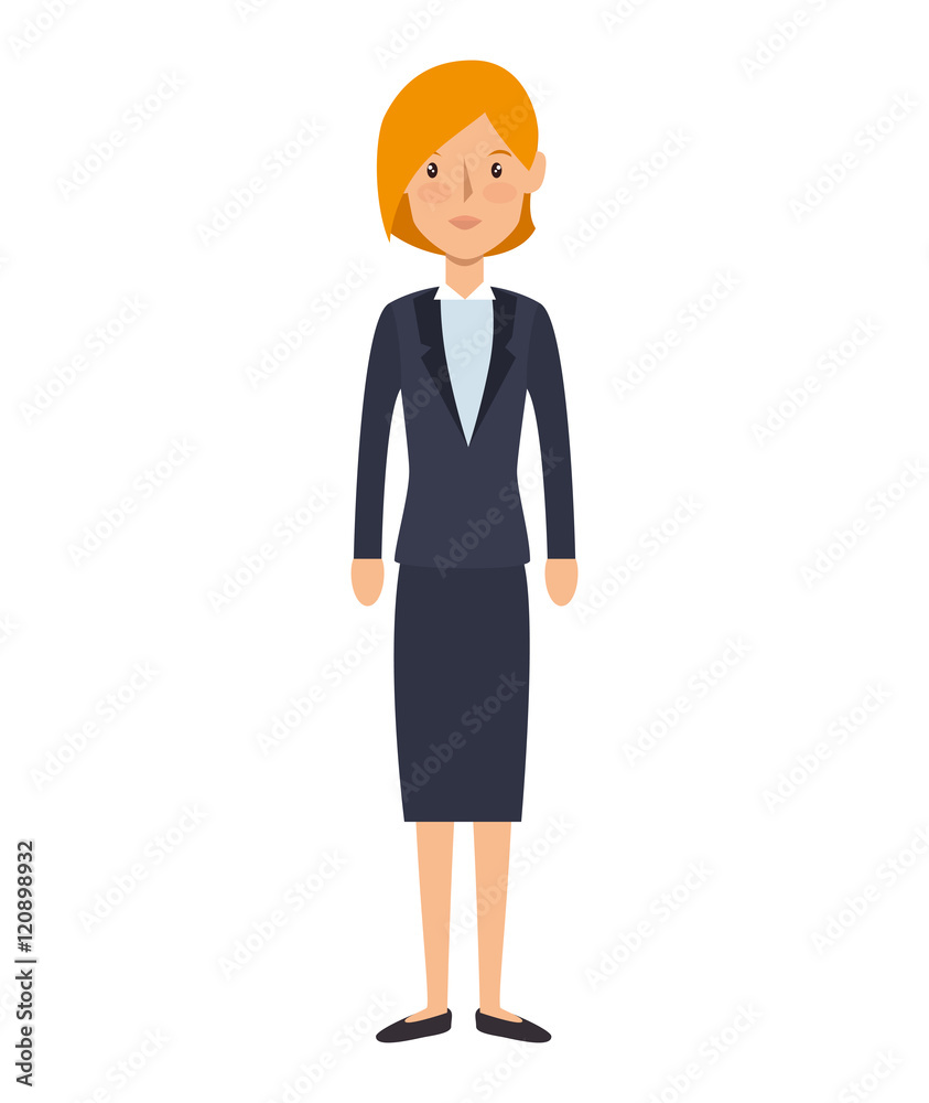 avatar woman cartoon wearing suit. female person. vector illustration avatar woman cartoon wearing suit. female person. vector illustration