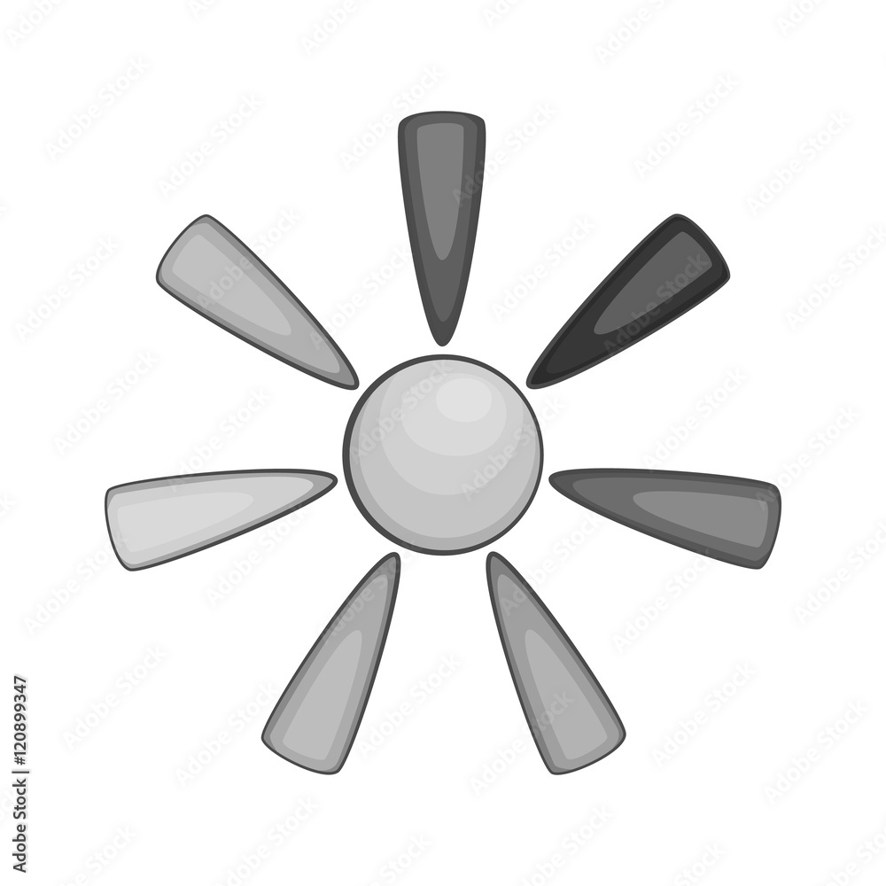 Sun icon in black monochrome style on a white background vector illustration Sun icon in black monochrome style on a white background vector illustration