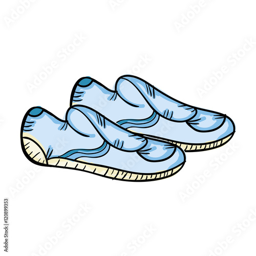 water shoes pair. swimming equipment.  drawn design vector illustration
