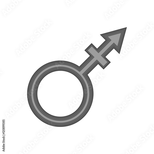 Transgender sign icon in black monochrome style on a white background vector illustration