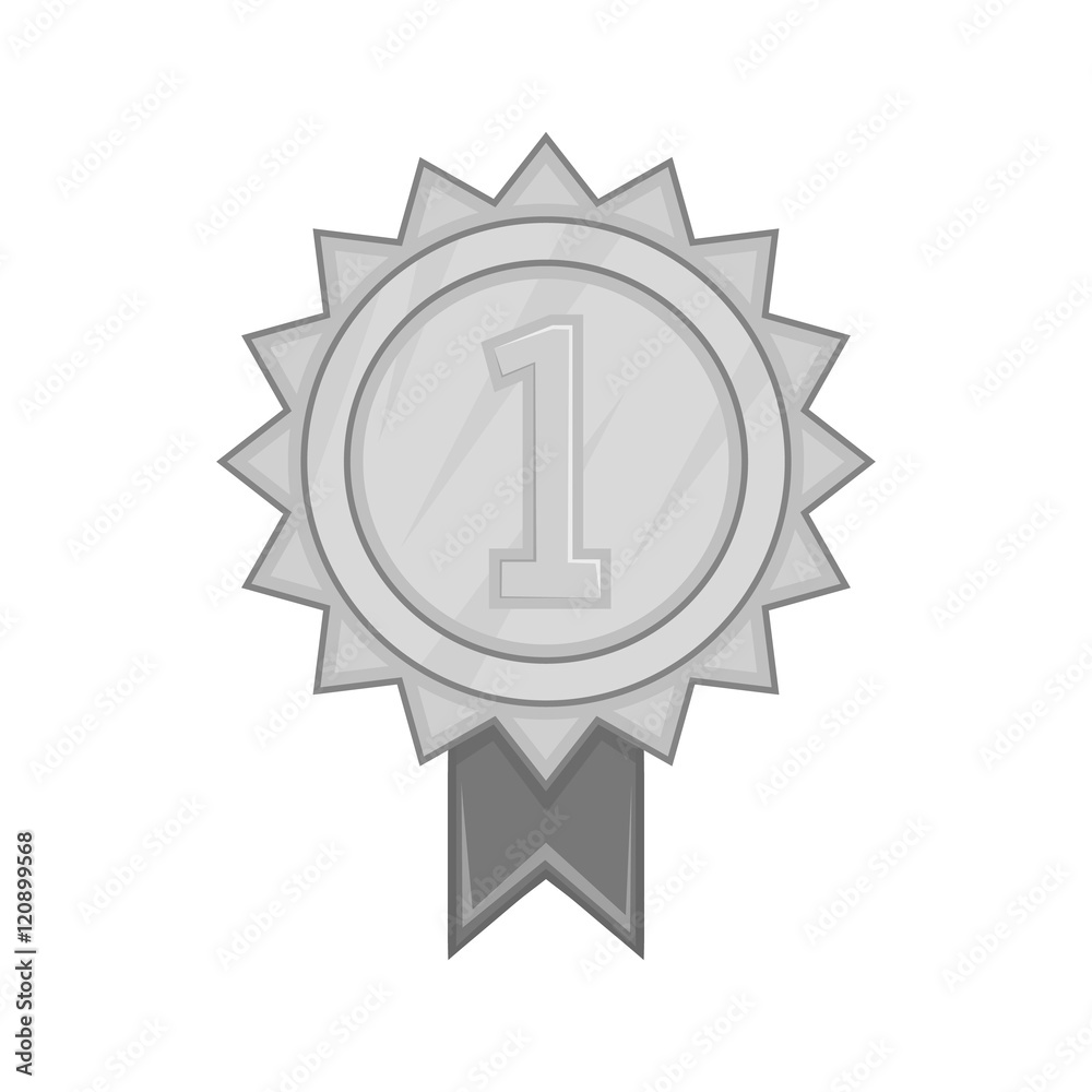 First place ribbon rosette icon in black monochrome style on a white background vector illustration First place ribbon rosette icon in black monochrome style on a white background vector illustration