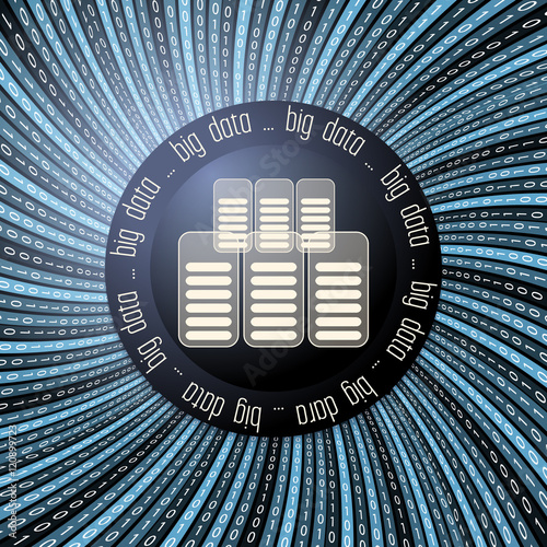 Colored vector abstract background and binary code and data stor