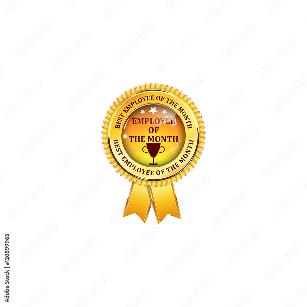 Naklejka premium Employee of the month - elegant golden black award ribbon
