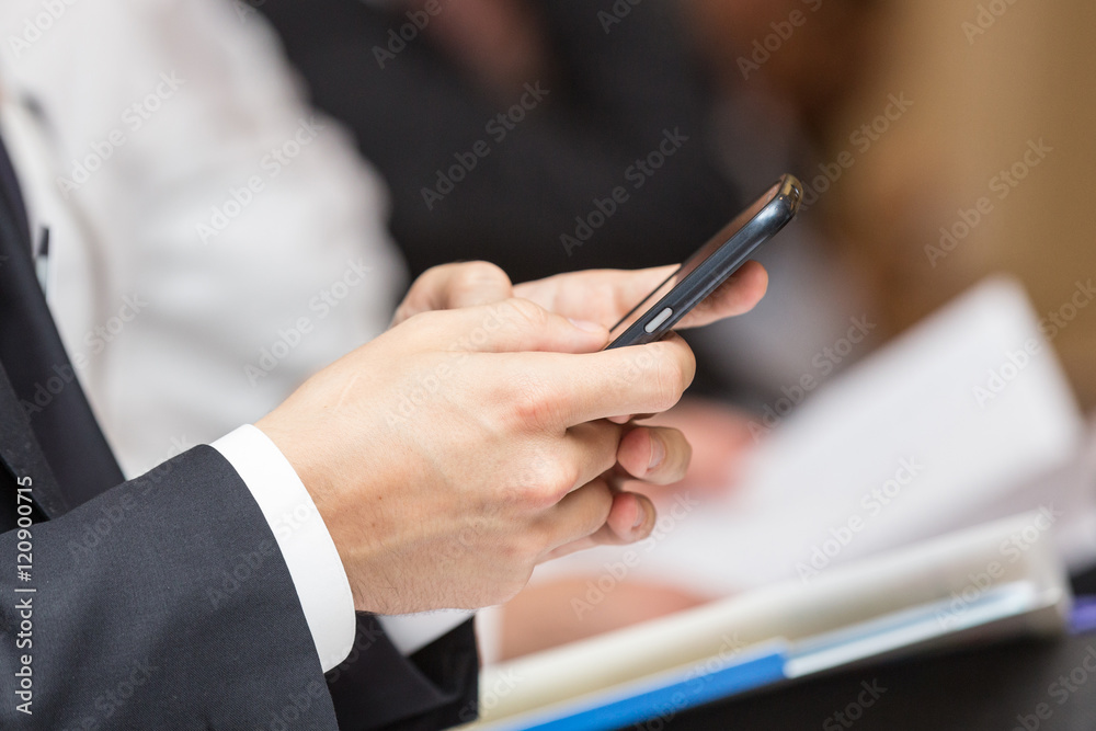 Business man using smartphone Business man using smartphone
