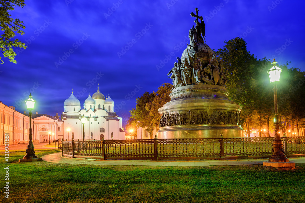 Millennium Monument and St Sophia Cathedral, Novgorod, Russia