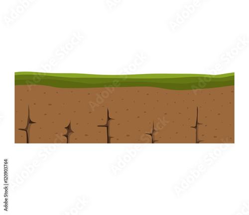 Illustration of cross section ground slice isolated on white background. Some ground slices piece nature cross outdoor. Ecology underground ground slice vector.