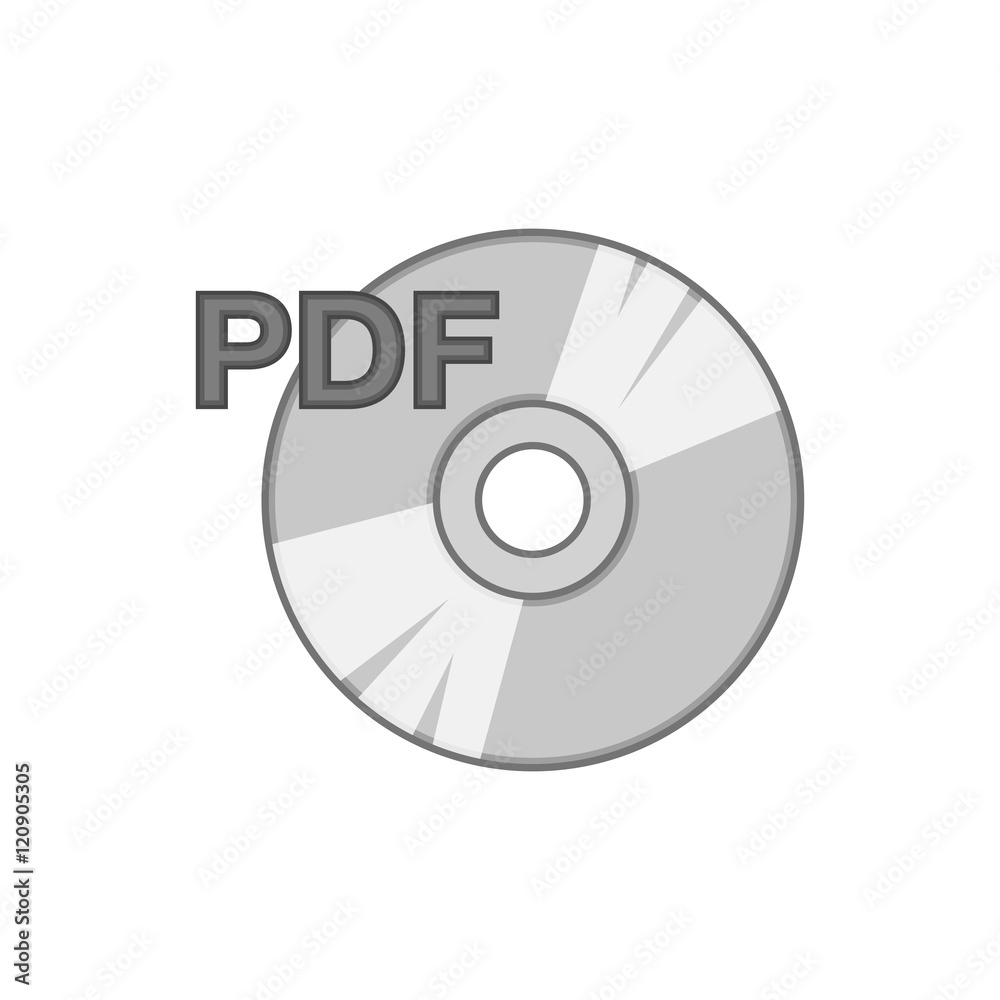 PDF book icon in black monochrome style isolated on white background. Reading symbol vector illustration PDF book icon in black monochrome style isolated on white background. Reading symbol vector illustration