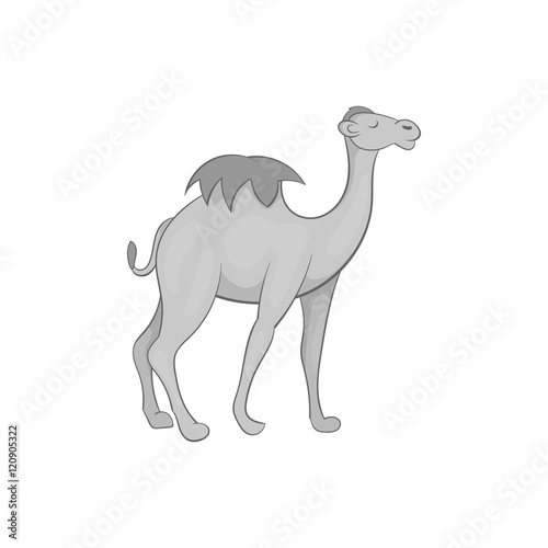 Camel icon in black monochrome style isolated on white background. Animal symbol vector illustration