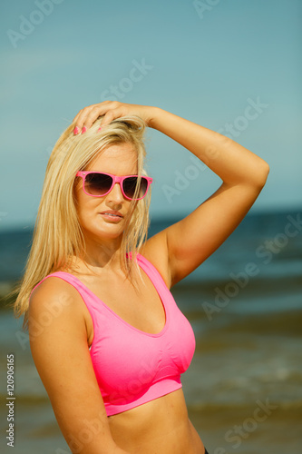 Young girl on beach.