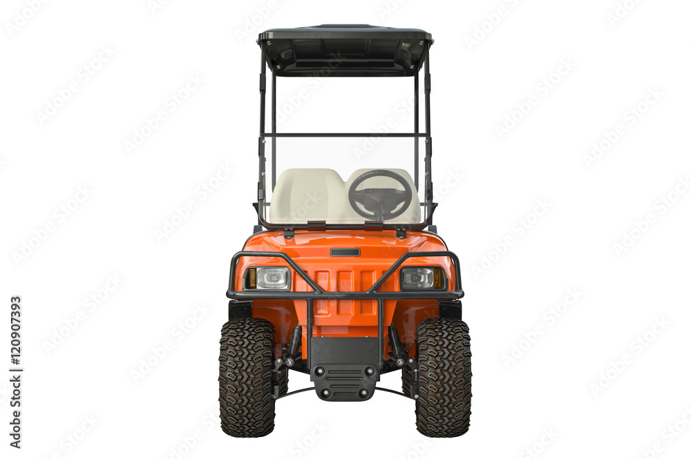 Golf car electric, front view. 3D graphic
