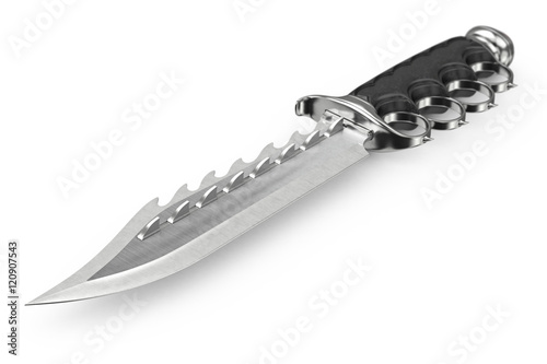 Knife fantasy poniard with acute edge gothic style. 3D graphic