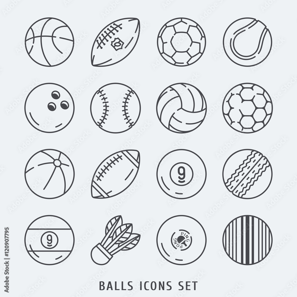 Balls icons set vector illustration