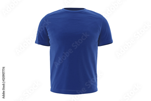 T-shirt mens blue style clothes, front view. 3D graphic