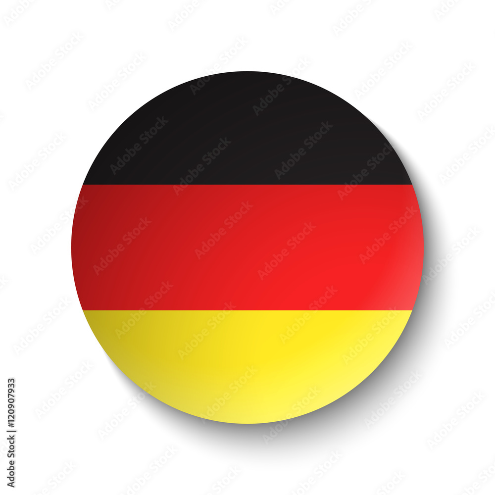 White paper circle with flag of Germany. Abstract illustration White paper circle with flag of Germany. Abstract illustration