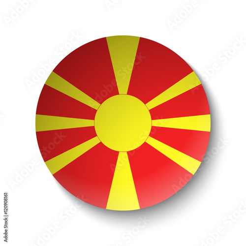 White paper circle with flag of Macedonia. Abstract illustration