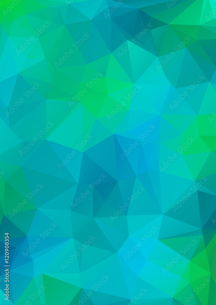 Blue and green light Polygonal Mosaic Background, Vector illustration.