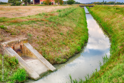 irrigation canal in countryside