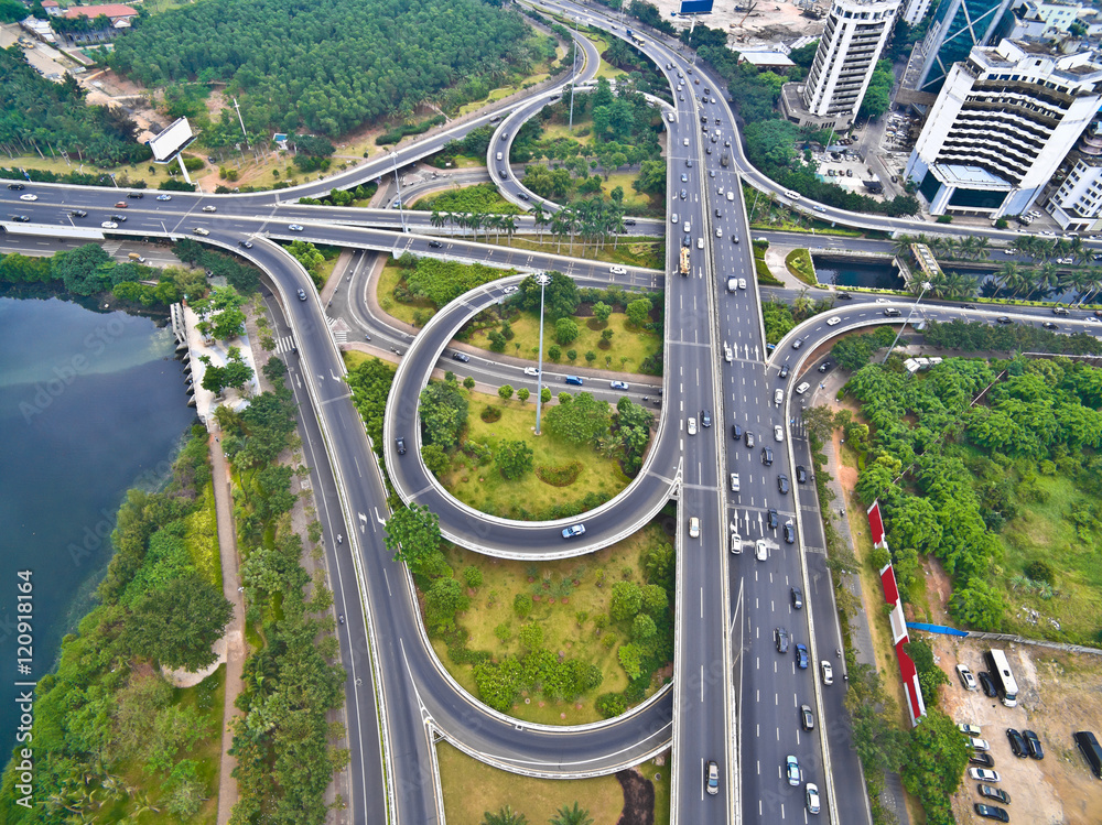 Aerial photography bird-eye view of City viaduct bridge road lan Aerial photography bird-eye view of City viaduct bridge road lan