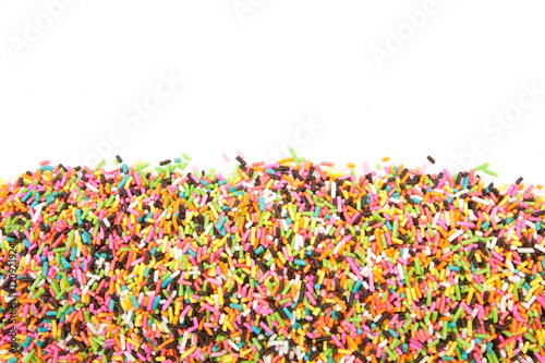 sugar sprinkle dots decoration for cake and bekery isolated