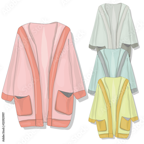 warm clothes collection. vector.