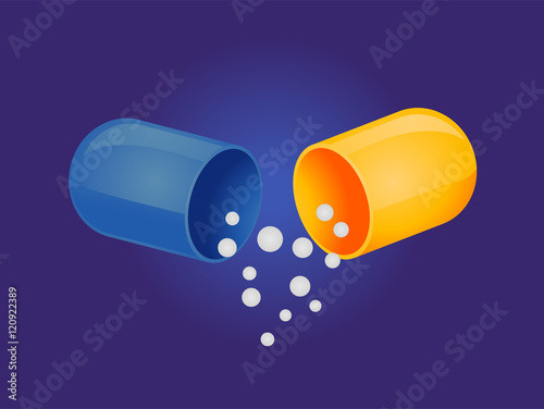 Vector Illustration of Open Capsule