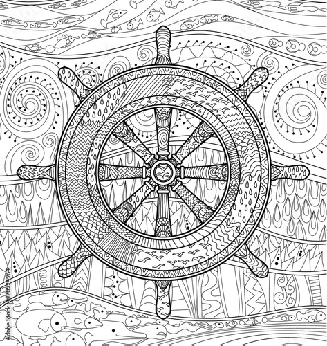 Hand drawn illustration of an helm.