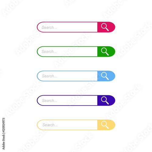 Colorful Set of Search Bar