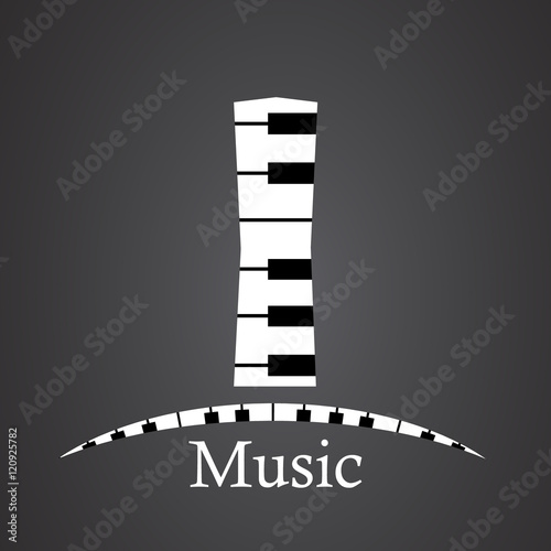Abstract vector alphabet - I made from piano - alphabet set