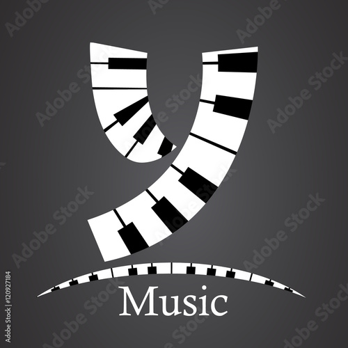 Abstract vector alphabet - y made from piano - alphabet set