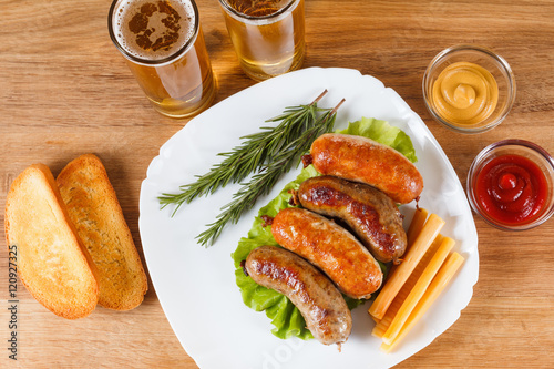 Beer and grilled sausage. O...