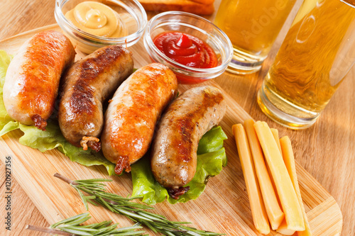 Beer and grilled sausage. O...