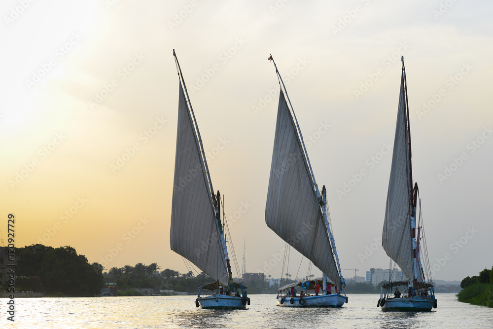Cairo, Egypt - Traditional boats named 