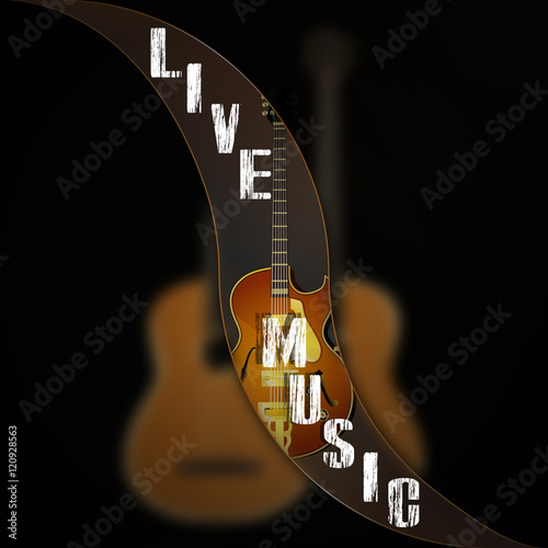 Photography music background wave separates the jazz guitar