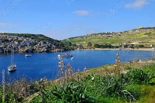 Mistra, a beautiful bay between Xemxija and Mellieha, on the west coast of Malta. photo