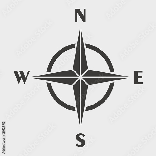 Vector black compass icon set