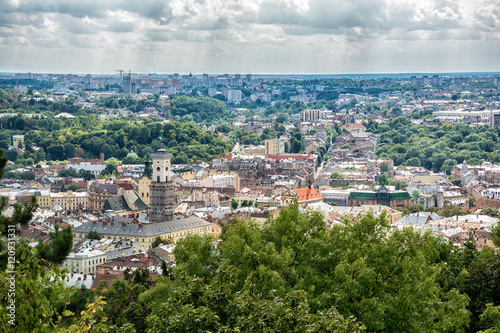 Lviv  Ukraine old city top view panorama