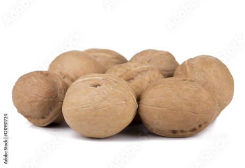 Close-up of Walnut  on the white background