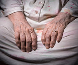 Old wrinkled womans hands