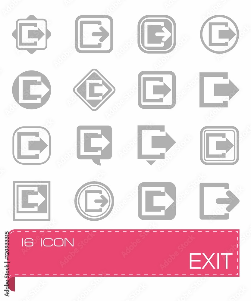 Vector Exit icon set Vector Exit icon set