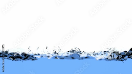 Blue liquid is filling the screen, 3D animation with alpha mask