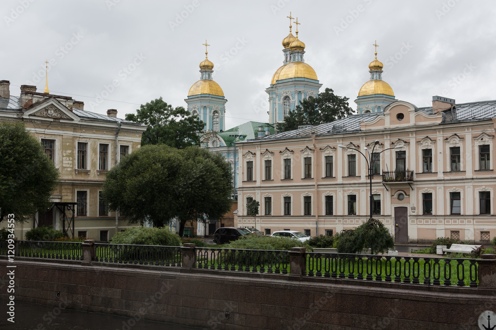 View of the  St. Nicholas Cathedral in Saint-Petersburg, Russia.