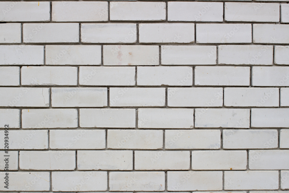 Naklejka premium White brick wall for background and texture