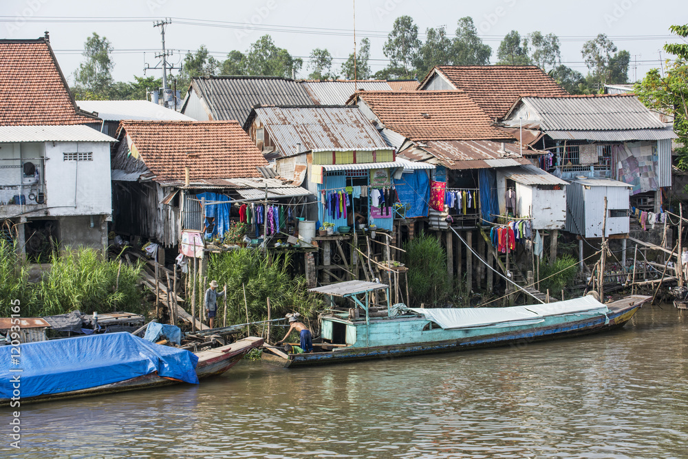 Vietnam, Leben im Mekong-Delta.
