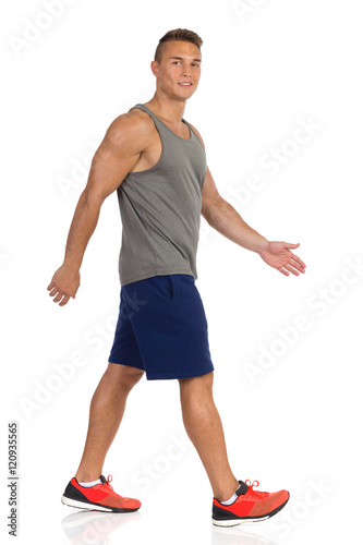 Walking Athlete In Sport Clothes