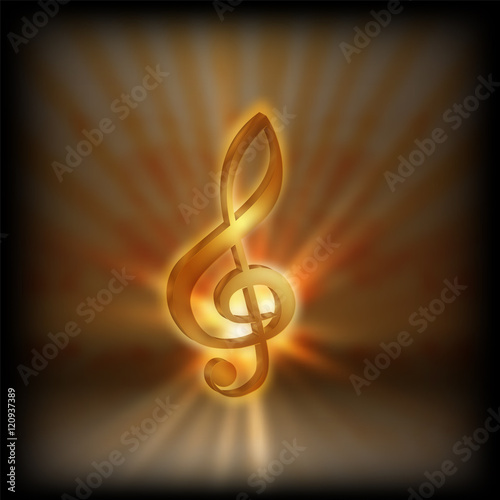 treble clef with blurred background