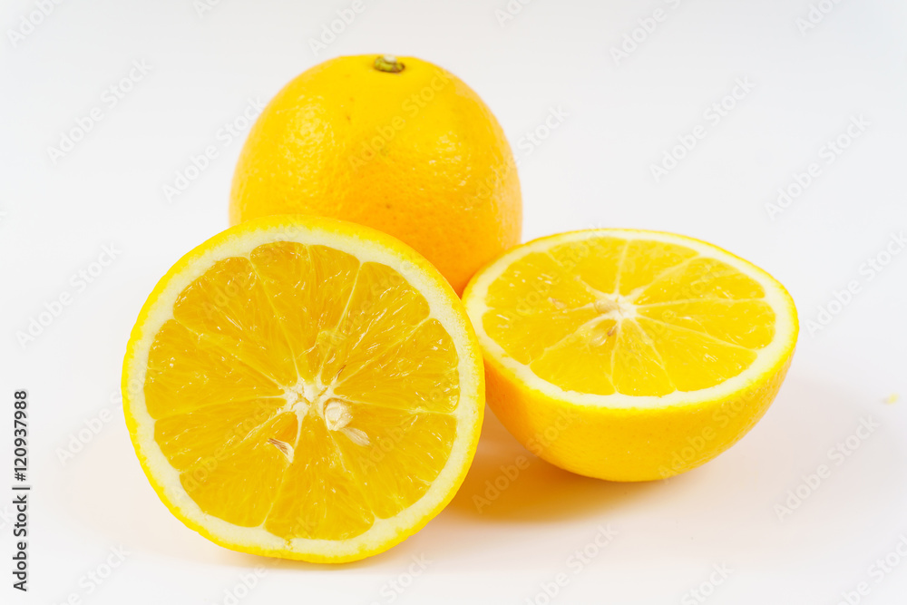 fresh orange on white background