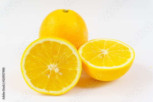 fresh orange on white background